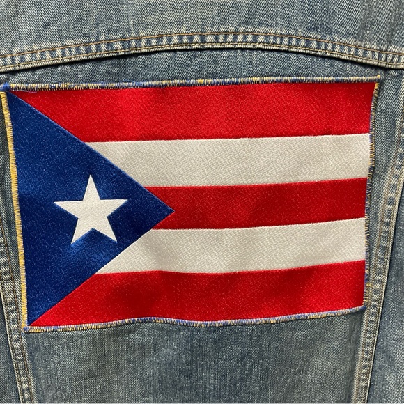 Levi Strauss & Co. Embroidered Puerto Rican Flag/Pacific Trucker Jean Jacket! - Picture 8 of 15